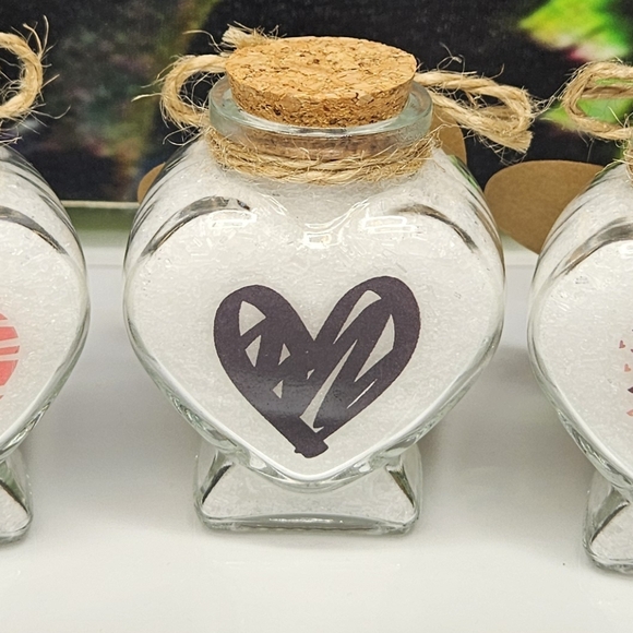 Hand Decorated Glass Bottle Filled With Bath Salt - Picture 1 of 4